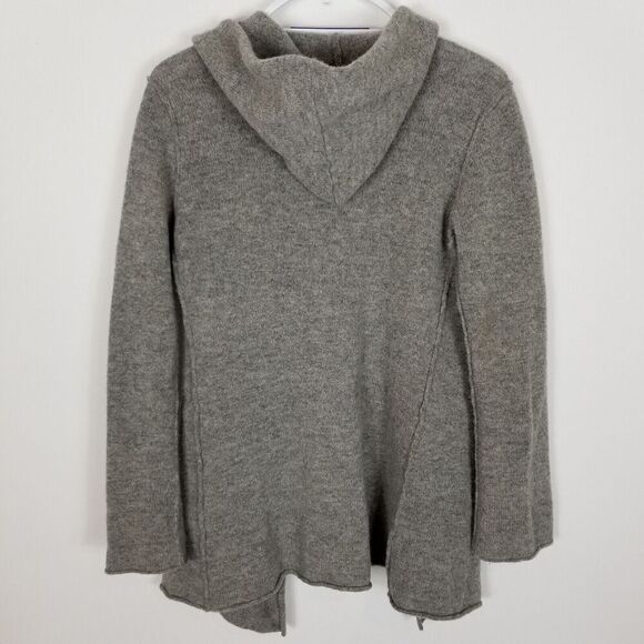 Cabi Women 100% Lambswool Hooded Open Cardigan Sweater Size M Gray Lagenlook - Picture 3 of 4